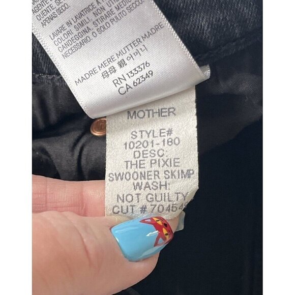 Mother The Pixie Swooner Skimp Women's Sz 26 Black Not Guilty High Rise Jeans - Picture 10 of 12